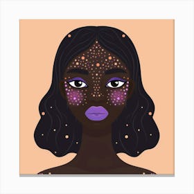 African Woman With Stars On Her Face Canvas Print