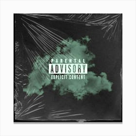 Parental Advisory - Explicit Content (green) Canvas Print