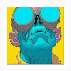 Apocalypse Goggles Blue and Yellow Canvas Print