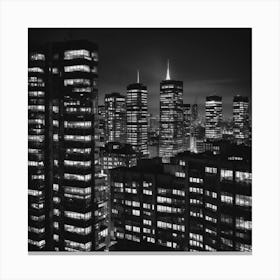 Cityscape At Night 12 Canvas Print