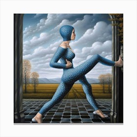 Woman In Blue Canvas Print