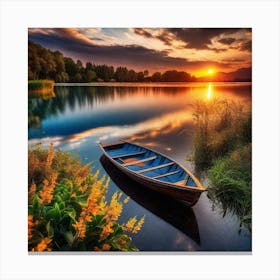 Sunset On The Lake 13 Canvas Print