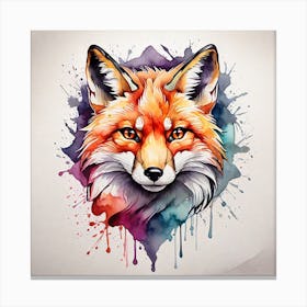 Watercolor Fox 1 Canvas Print