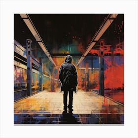 Standing In Subway Station Canvas Print