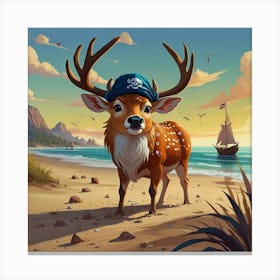 Pirate Deer 4 Canvas Print