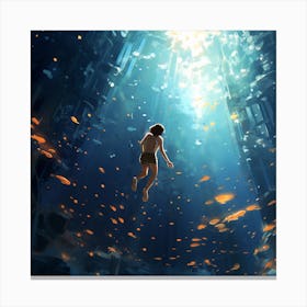 Diving Canvas Print