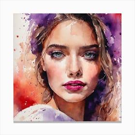 Watercolor Of A Woman 4 Canvas Print