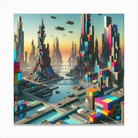 Futuristic Cityscape 17 Canvas Print