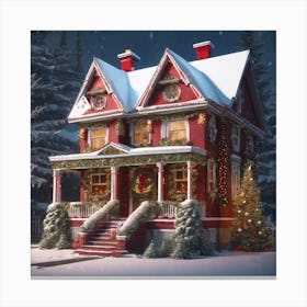 Christmas House 150 Canvas Print