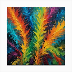 Rainbow Feathers Canvas Print