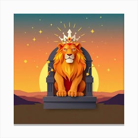 Lion With Crown 9 Canvas Print