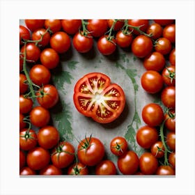 Red Tomatoes In A Circle 2 Canvas Print