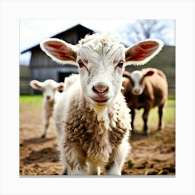 Baby Goats On A Farm Canvas Print