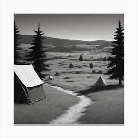 Campsite by the footpath Canvas Print