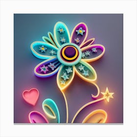 Neon Flower Canvas Print