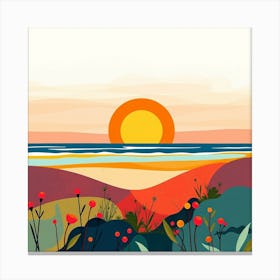 Sunset At The Beach 15 Canvas Print