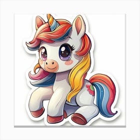 Cute Unicorn Sticker 6 Canvas Print