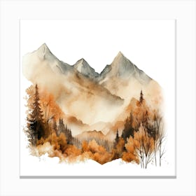 Watercolor Mountains 1 Canvas Print