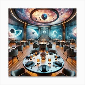 A Futuristic Dining Hall Called Nebula Dining Hall Canvas Print