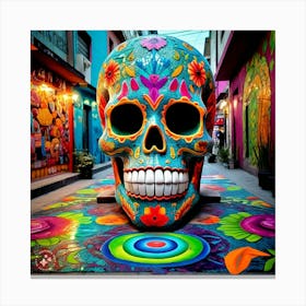 Day Of The Dead Skull 2 Canvas Print