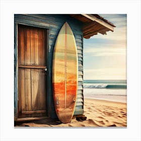 Surfboard On The Beach 7 Canvas Print