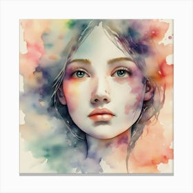 Watercolor Of A Girl 39 Canvas Print