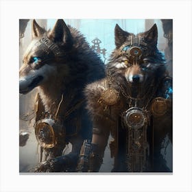 Steampunk Wolf 3 Canvas Print