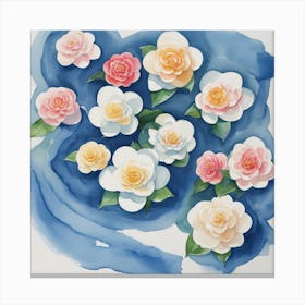 Watercolor Roses 1 Canvas Print