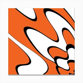 Orange And White Swirls 1 Canvas Print