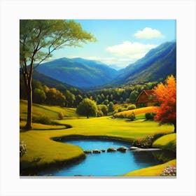 Valley In The Mountains 3 Canvas Print