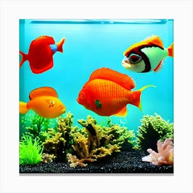 Fish In An Aquarium Canvas Print