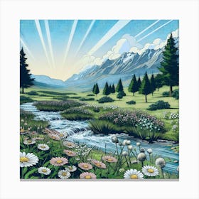 Serene And Peaceful Meadow 1 Canvas Print