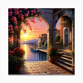 Sunset In Venice Canvas Print