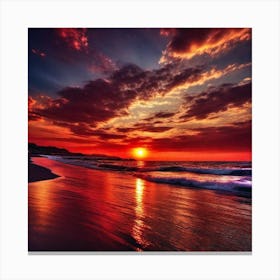 Sunset On The Beach 568 Canvas Print