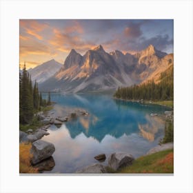 Sunrise At Lake Lupine Canvas Print