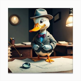 Duck In A Suit 19 Canvas Print