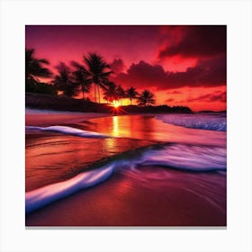 Sunset At The Beach 171 Canvas Print