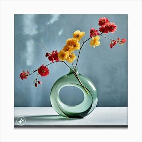 Flowers With Vase Canvas Print