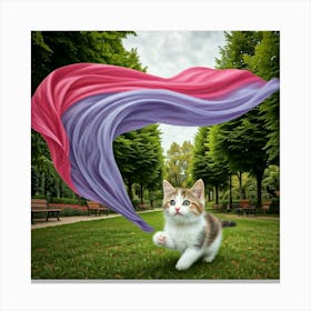 Cat With A Scarf Canvas Print