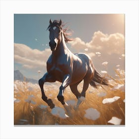 Horse In The Grass Canvas Print