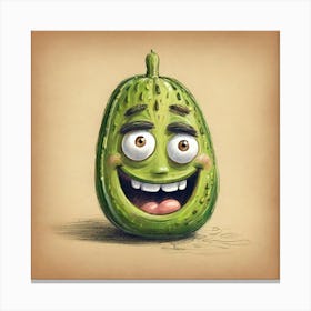 Cartoon Cucumber Canvas Print