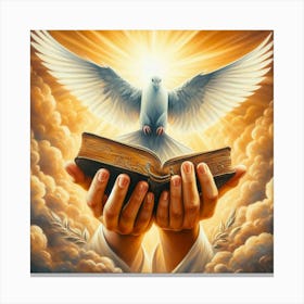 Dove With Bible 1 Canvas Print