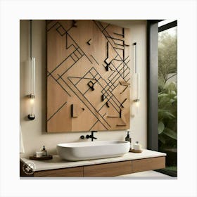 Modern Bathroom Wall Art Canvas Print