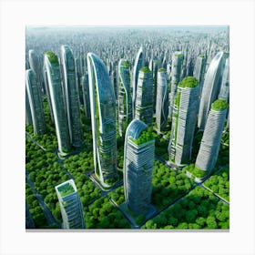 A Cityscape Of The Future Canvas Print