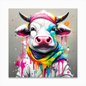 Colorful Cow 1 Canvas Print