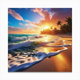 Sunset On The Beach 67 Canvas Print