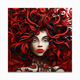 3d Girl With Red Hair Canvas Print