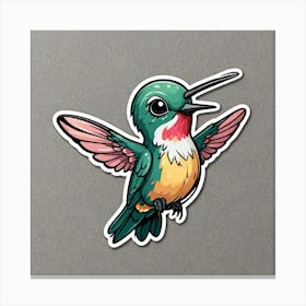 Sticker Of Cute Hummingbird With Funny Style 514648821 Canvas Print