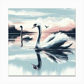 Illustration Swan 1 Canvas Print