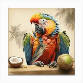 Tropical Parrot Canvas Print